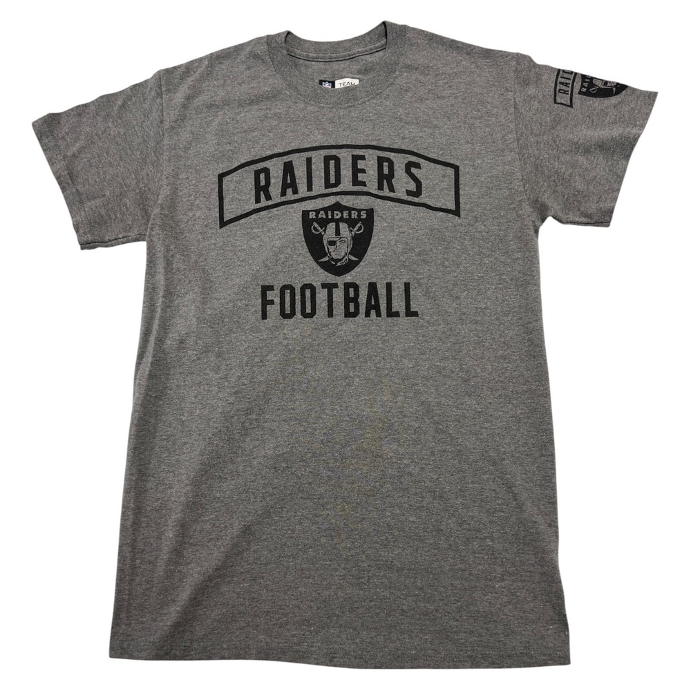 NFL Las Vegas Raiders Team Apparel Men's Small Football Graphic T-Shirt Gray